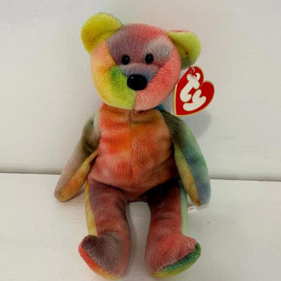 Ty Beanie Baby “Garcia” the Tie-Dye Bear 3rd Generation inch)